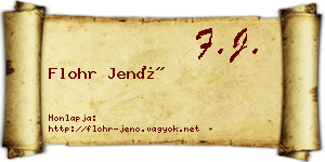 Flohr Jenő névjegykártya